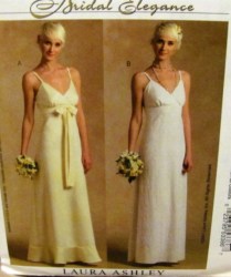5383 LONG EMPIRE STRAPPY TIED BRIDE DRESS ASHLEY PATTERN 6-20